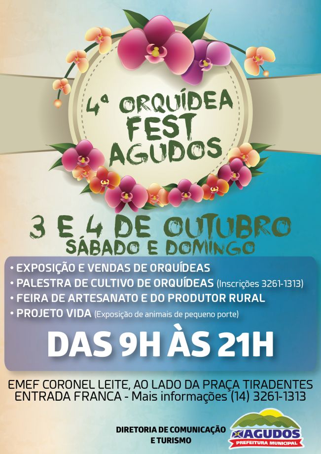 Orquídea Fest acontece neste sábado e domingo em Agudos