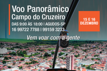 Agudos terá voo panorâmico de Helicóptero dias 15 e 16 de dezembro