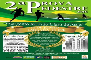 ​2ª Prova Pedestre “Sargento Ricardo Claro de Assis” é neste domingo em Agudos