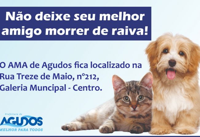 AMA de Agudos oferece vacina antirrábica durante todo ano