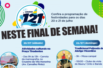 Confira programação de aniversário para este fim de semana 