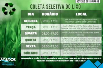 Prefeitura de Agudos amplia coleta seletiva e recicláveis serão recolhidos todos os dias 