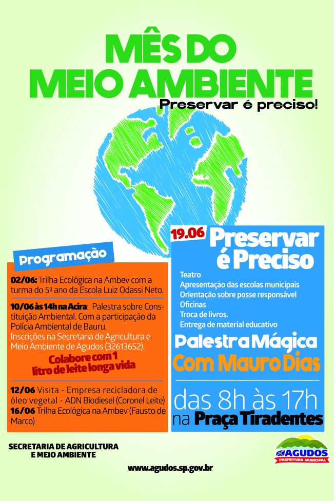 Constituição ambiental é tema de palestra na programação do Mês do Meio Ambiente em Agudos