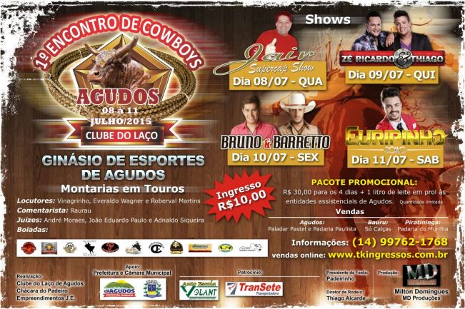 1º Encontro de Cowboys começa na próxima quarta-feira