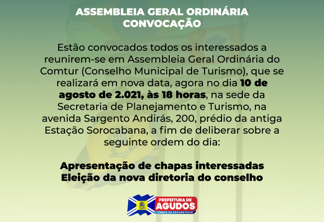 ASSEMBLEIA GERAL ORDINÁRIA CONVOCAÇÃO
