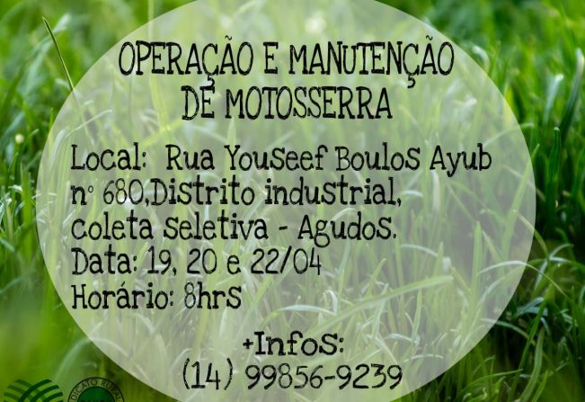 Meio Ambiente oferece Curso de Operação e Manutenção de Motosserra