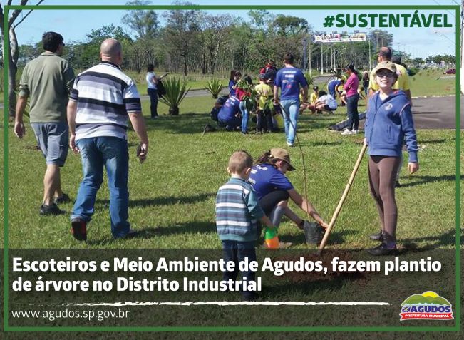 Escoteiros e Meio Ambiente de Agudos, fazem plantio de árvore